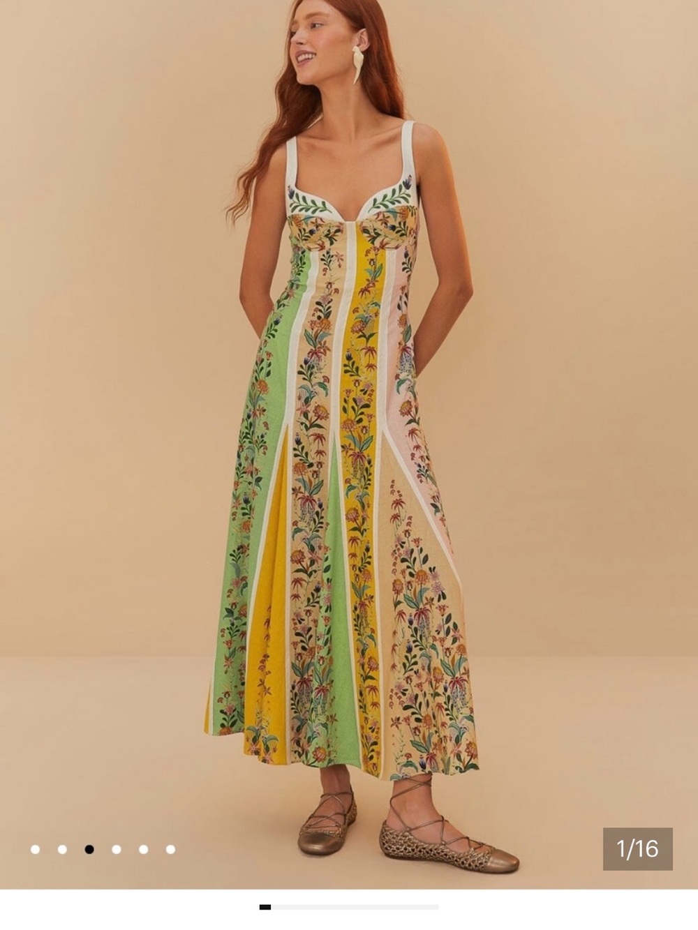 FARM Rio Stripe Floral Maxi Dress euroflax ecovero